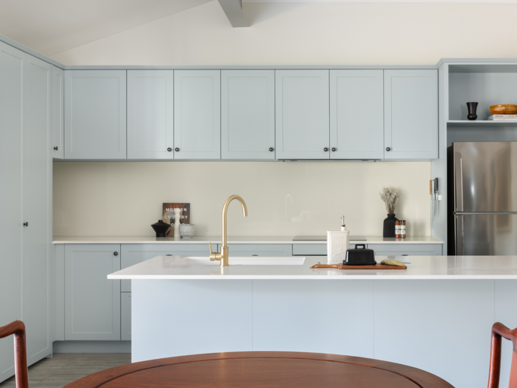 Painted glass splashbacks Perth kitchen