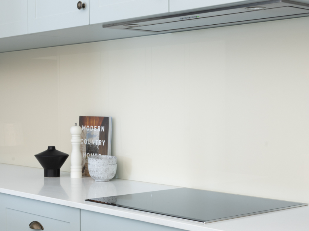 Painted glass splashback in Perth kitchen